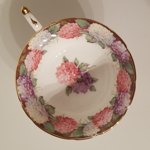 1950s Paragon Double Warrant Bone China Teacup & Saucer Set A563 / Hydrangeas - Picture 15 of 17